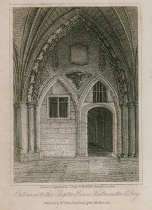 Inngang til Chapter House, Westminster Abbey, London av English School