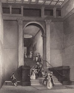 Inngang til National Gallery, London (gravering) av English School