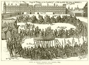 Prins Charles inntog i Madrid, 1623 av English School
