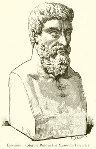 Epikur. (Marmorbyste i Louvre-museet) (gravering) av English School
