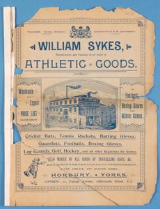 Utstyrskatalog produsert av William Sykes, 1896 av English School