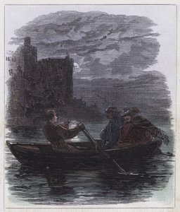 Escape of James the Second (farget gravering) av English School