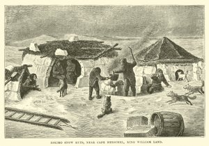 Eskimo snøhytter, nær Cape Herschel, King William Land av English School