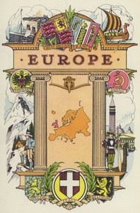 Europa (farge litho) av English School