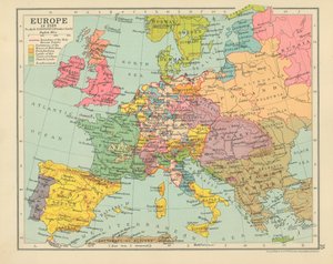 Europa i 1519 (fargelitografi) av English School
