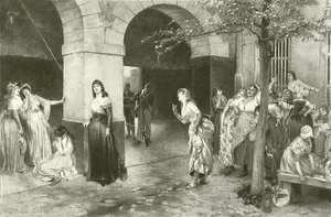 Evariste Carpentier Mme Roland i fengselet til Ste Pelagie (gravering) av English School