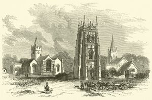 Evesham Abbey (gravering) av English School