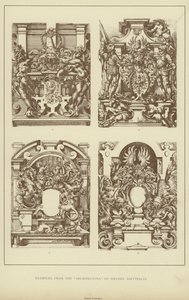 Eksempler fra "Architectvra" til Wendel Dietterlin (litho) av English School