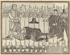 Henrettelse av en mann, sannsynligvis kong Charles I av English School