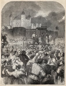 Execution of the Duke of Northumberland on Tower Hill - 1553 (John Dudley av English School