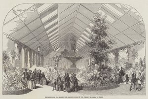 Utstilling av Society of Horticulture, i Champs Elysees, i Paris av English School