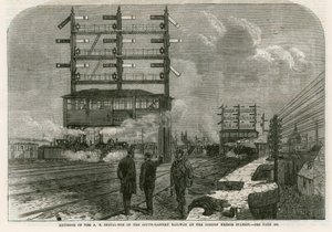 Utsiden av AB-signalboksen til South-Eastern Railway ved London Bridge Station av English School