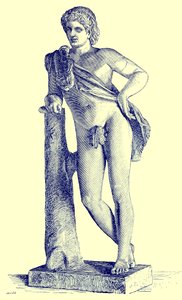 Faun of Praxiteles, illustrasjon fra History of Rome av Victor Duruy, utgitt 1884 (digitalt forbedret bilde) av English School