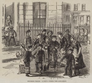 Henter vann, en scene under den sene frosten (gravering) av English School