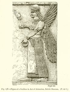 Figur av en gudinne i handling av tilbedelse, British Museum av English School
