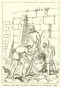 Finne liket til kong Theodore i Magdala, 1868 av English School
