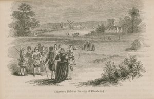 Finsbury Fields under dronning Elizabeth I av English School