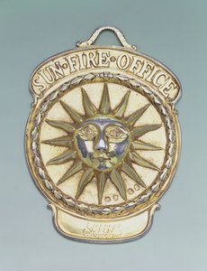 Brannforsikringsmerke, ca. 1810 (metall) av English School