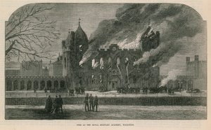 Brann ved Royal Military Academy i Woolwich av English School