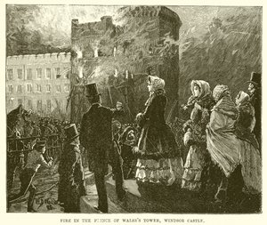 Brann i Prince of Wales Tower, Windsor Castle av English School
