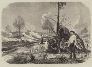 Branner i Landes, Frankrike, en observasjonspost (gravering) av English School