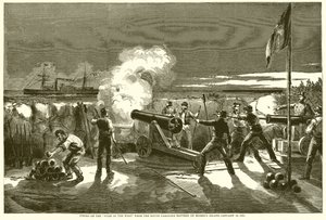 Skyting på Star of the West fra South Carolina Battery på Morriss Island, 10. januar 1861 av English School