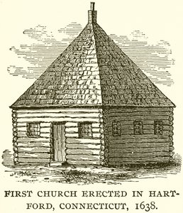 First Church reist i Hart-Ford, Connecticut, 1638 av English School