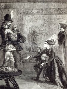Første møte med Edward IV og Lady Elizabeth Gray, illustrasjon fra 