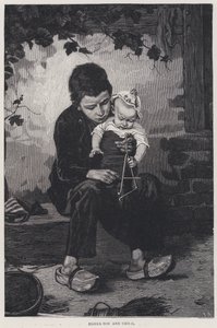 Fisher Boy and Child (gravering) av English School