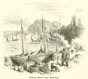Fiskebåter, nær Hastings av English School