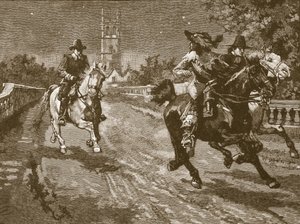 Flight of Charles fra Oxford, illustrasjon fra Cassells Illustrated History of England (sepia-bilde) av English School