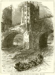 Flight of Queen Eleanor: Scene ved London Bridge av English School