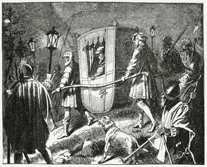 Flykten til keiser Charles V i 1552 fra de protestantiske lutherske styrkene ledet av kurfyrsten Maurice av Sachsen, 1882 av English School