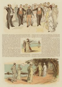 Flørter i Frankrike (chromolitho) av English School