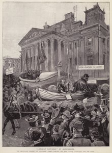 Float skaffe midler til Royal National Lifeboat Institution som passerer børsen i Manchester av English School
