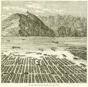 Schwimmende Gärten, See von Srinagur von English School