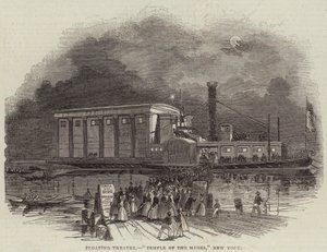 Floating Theatre, "Temple of the Muses," New York (gravering) av English School