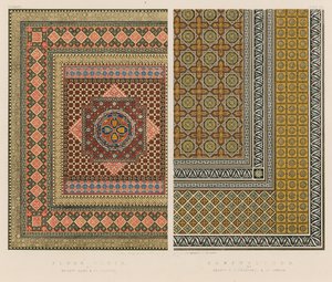 Floor Cloth av Mrs Hare and Co, Bristol; Kamptulicon av herrerne FC Tresrail og Co, London av English School