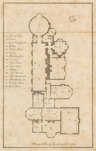 Planløsning for hovedetasjen, Strawberry Hill, London av English School
