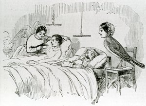 Florence Nightingale og en av hennes tjenesteengler på Krim av English School