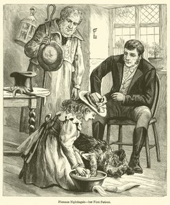 Florence Nightingale, hennes første pasient (gravering) av English School
