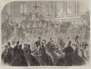 Flower Show of the United Horticultural Society, Albion Hall, Moorgate-Street (gravering) av English School