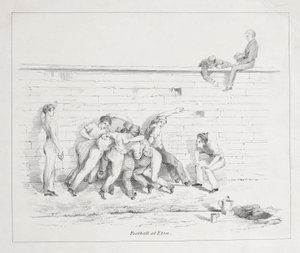 Fotball på Eton (bw litho) av English School