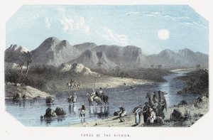 Fords of the Kishon (farget gravering) av English School