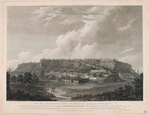 'Fortress of Gwalior' (linjegravering, farget) av English School
