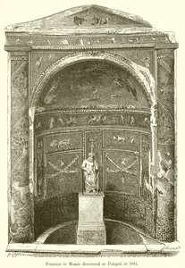 Fontene i mosaikk oppdaget i Pompeii i 1881 av English School