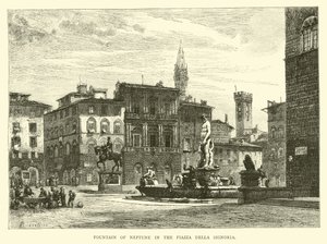 Neptunfontenen på Piazza della Signoria av English School