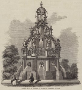 Fontene som skal reises foran Holyrood Palace (gravering) av English School