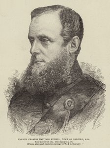 Francis Charles Hastings Russell, hertug av Bedford, KG (gravering) av English School