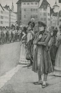 Franz Schubert lytter til musikken hans av English School